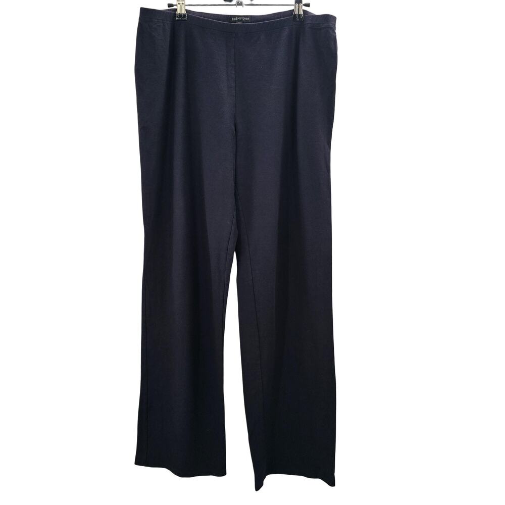 Eileen Fisher Pants Black Large Pull On Relaxed Stretch